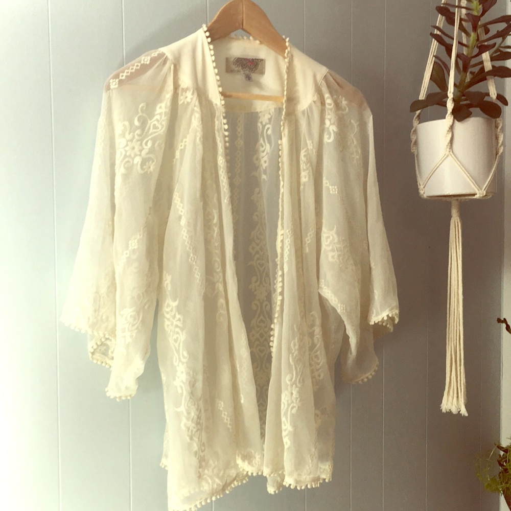 2/$20 Ecotè boho lace cardigan